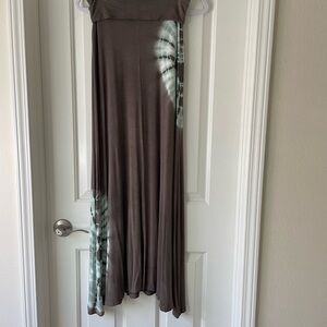 Brown Tie-Dye Maxi skirt or strapless dress